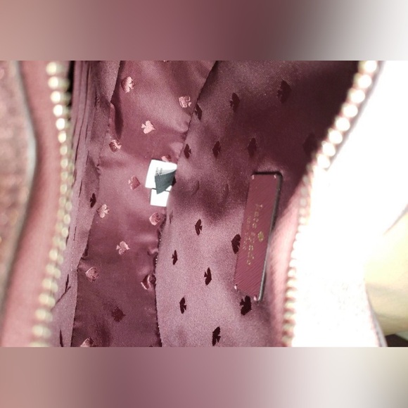 Kate Spade Glitter Heart-Shaped Top Handle Mini Bag in Burgundy - Picture 7 of 9